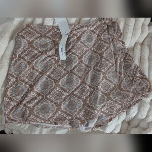 Patterned Brown and Gray Skort